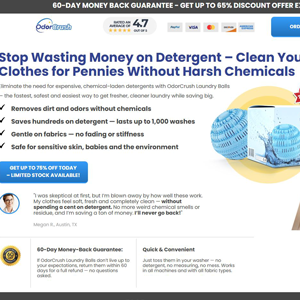Odor Crush Laundry Balls [US] (Social,Banner,Native,Push,SEO,Search,Brand Bidding) - CPA 