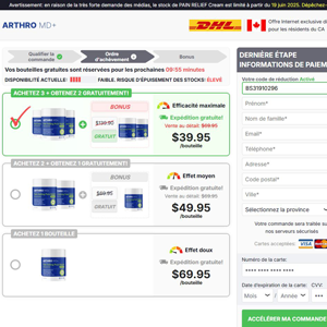 Arthro MD+ Cream French - DTC [CA] (Banner,Native,Social,Search,SEO,PPC,Push,Brand Bidding,Shopping) - CPA
