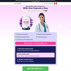 Urocare FLORA GUARD Capsules - DTC [CA] (Banner,Native,Social,Search,SEO,PPC,Push,Brand Bidding,Shopping) - CPA