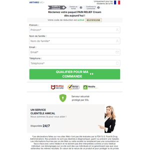 Arthro MD+ Cream - DTC [FR] (Banner,Native,Social,Search,SEO,PPC,Push,Brand Bidding,Shopping) - CPA  