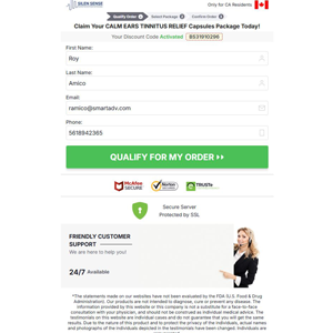 Silen Sense Calm Ears Tinnitus Remedy - DTC [CA] (Banner,Native,Social,Search,SEO,PPC,Push,Brand Bidding,Shopping) - CPA