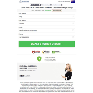 Silen Sense Calm Ears Tinnitus Remedy - DTC [AU] (Banner,Native,Social,Search,SEO,PPC,Push,Brand Bidding,Shopping) - CPA 