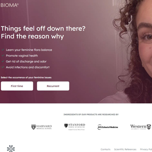 Bioma Probiotics Feminine Health - DTC [US] (Social,Banner,Native,Push,SEO,Search) - CPA  {No BrandBidding}