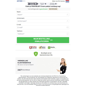 Arthro MD+ Cream - DTC [NL] (Banner,Native,Social,Search,SEO,PPC,Push,Brand Bidding,Shopping) - CPA