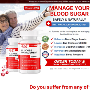 CardioNEX Glucose Management - DTC [IE] (Banner,Native,Social,Search,SEO,PPC,Push,Brand Bidding,Shopping) - CPA