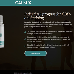 Calm X CBD - DTC [SE] (Social,Banner,Native,Push,SEO,Search,Brand Bidding) - CPA 