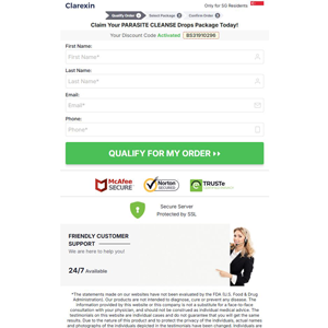 !  NEW OFFER - Clarexin Intestinal Parasite Cleanse - DTC [SG] (Banner,Native,Social,Search,SEO,PPC,Push,Brand Bidding,Shopping) - CPA