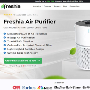 Freshia Air Purifier - DTC [AU] (Social,Banner,Native,Push,SEO,Search,Brand Bidding) - CPA