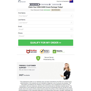 !  NEW OFFER - Venovixil Vein Care Cream - DTC [AU] (Banner,Native,Social,Search,SEO,PPC,Push,Brand Bidding,Shopping) - CPA