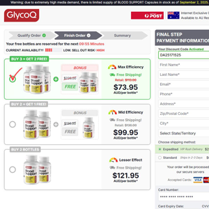 GlycoQ Blood Support Capsules - DTC [AU] (Banner,Native,Social,Search,SEO,PPC,Push,Brand Bidding,Shopping) - CPA