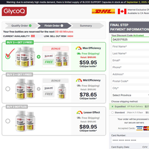 GlycoQ Blood Support Capsules - DTC [CA] (Banner,Native,Social,Search,SEO,PPC,Push,Brand Bidding,Shopping) - CPA