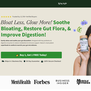 ! NEW OFFER - SNAP Gut Health + Spirulina - DTC [US,CA] (Banner,Native,Social,Search,SEO,PPC,Push,Brand Bidding,Shopping) - CPA