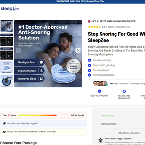 ! NEW OFFER - Sleepzee Anti Snoring Mouthpiece - DTC [UK] (Social,Banner,Native,Push,SEO,Search,Brand Bidding) - CPA
