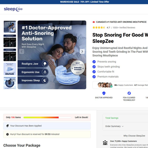 ! NEW OFFER - Sleepzee Anti Snoring Mouthpiece - DTC [DE] (Social,Banner,Native,Push,SEO,Search,Brand Bidding) - CPA