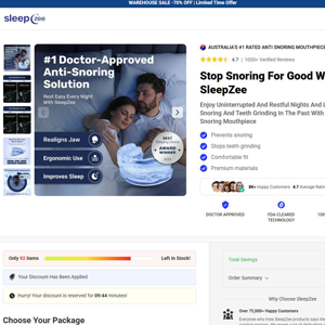 ! NEW OFFER - Sleepzee Anti Snoring Mouthpiece - DTC [AU] (Social,Banner,Native,Push,SEO,Search,Brand Bidding) - CPA