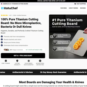 ! NEW OFFER - KatuChef Titanium Cutting Board - DTC [US] (Social,Banner,Native,Push,SEO,Search,Brand Bidding) - CPA