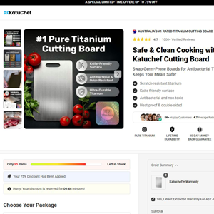 ! NEW OFFER - KatuChef Titanium Cutting Board - DTC [AU] (Social,Banner,Native,Push,SEO,Search,Brand Bidding) - CPA