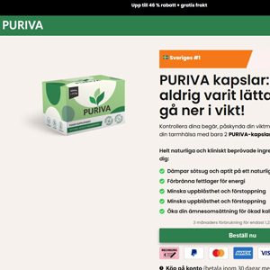 Puriva Diet - DTC [SE] (Social,Banner,Native,Push,SEO,Search,Brand Bidding) - CPA