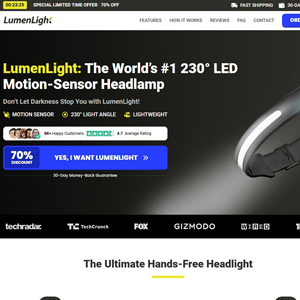 LumenLight LED Headlamp - DTC [INTL] (Social,Banner,Native,Push,SEO,Search,Brand Bidding) - CPA