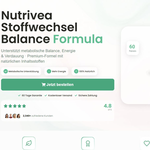 Nutrivea Metabolism and Digestion - Product Page [DE,AT,CH,NL,BE,FR,SE,DK,IE] (Social,Banner,Native,Push,SEO,Search,Brand Bidding) - CPA