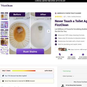 FizzClean Toilet Cleaning Foam - DTC [INTL] (Social,Banner,Native,Push,SEO,Search,Brand Bidding) - CPA 