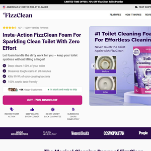 ! HOT - FizzClean Toilet Cleaning Foam - Product Page [INTL] (Social,Banner,Native,Push,SEO,Search,Brand Bidding) - CPA