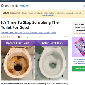 FizzClean Toilet Cleaning Foam - Advertorial [INTL] (Social,Banner,Native,Push,SEO,Search,Brand Bidding) - CPA 