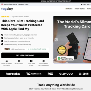 Tagsley Tracking Card - Product Page  [INTL] (Social,Banner,Native,Push,SEO,Search,Brand Bidding) - CPA