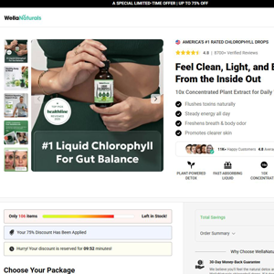 WellaNaturals Chlorophyll Drops - DTC [INTL] (Social,Banner,Native,Push,SEO,Search,Brand Bidding) - CPA