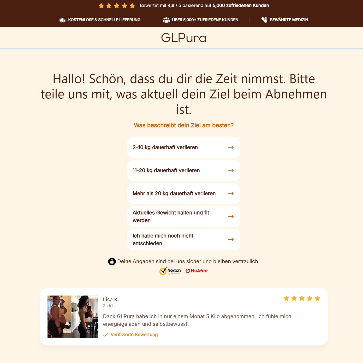GLPura - Diet - Quiz LP  [DE,AT,FR,BE,CH,DK,SE,FI] (Banner,Native,Social,Search,SEO,Brand Bidding) - CPA