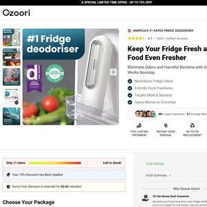 Ozoori Fridge Deodoriser - DTC [INTL] (Social,Banner,Native,Push,SEO,Search,Brand Bidding) - CPA