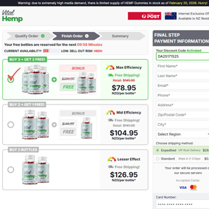 Vital Hemp Gummies - DTC [NZ] (Banner,Native,Social,Search,SEO,PPC,Push,Brand Bidding,Shopping) - CPA 