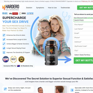 Hardero Male Enhancement Capsules - DTC [AU] (Banner,Native,Social,Search,SEO,PPC,Push,Brand Bidding,Shopping) - CPA