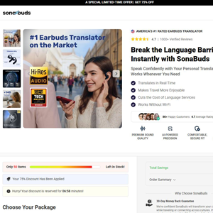 SonaBuds Translating Earbuds - DTC [INTL] (Social,Banner,Native,Push,SEO,Search,Brand Bidding) - CPA