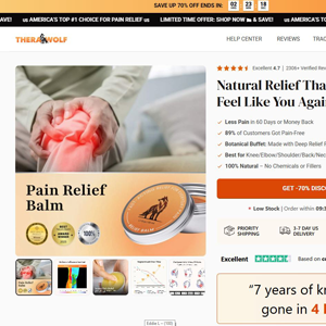 TheraWolf Pain Relief Balm - Product Page [INTL] (Social,Banner,Native,Push,SEO,Search,Brand Bidding) - CPA 