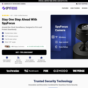 SpyFocus Mini Wifi Camera - Product Page [INTL] (Social,Banner,Native,Push,SEO,Search,Brand Bidding) - CPA