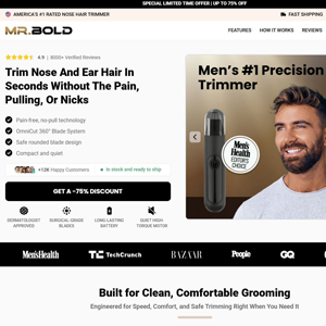 MrBoldPro Nose Hair Trimmer - Product Page [INTL] (Social,Banner,Native,Push,SEO,Search,Brand Bidding) - CPA 