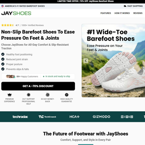 JayShoes Barefoot Shoes - Product Page [INTL] (Social,Banner,Native,Push,SEO,Search,Brand Bidding) - CPA