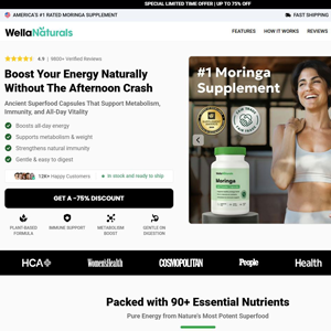 WellaNaturals Moringa Pills - Product Page [INTL] (Social,Banner,Native,Push,SEO,Search,Brand Bidding) - CPA