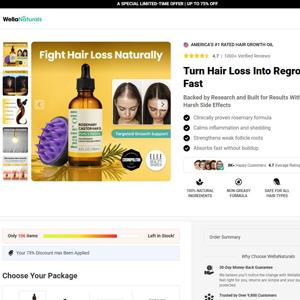 WellaNaturals Hair Growth Oil - DTC [INTL] (Social,Banner,Native,Push,SEO,Search,Brand Bidding) - CPA
