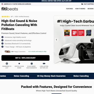 FitiBeats Wireless Airbuds - Product Page [INTL] (Social,Banner,Native,Push,SEO,Search,Brand Bidding) - CPA