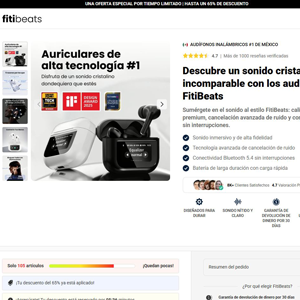 FitiBeats Wireless Airbuds - DTC [LATAM] (Social,Banner,Native,Push,SEO,Search,Brand Bidding) - CPA