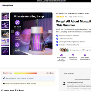 MosqiShock Mosquito Zapper - DTC [INTL] (Social,Banner,Native,Push,SEO,Search,Brand Bidding) - CPA