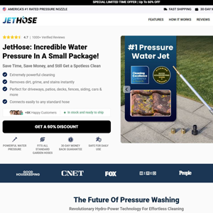 JetHose Pressure Nozzle - Product Page [INTL] (Social,Banner,Native,Push,SEO,Search,Brand Bidding) - CPA