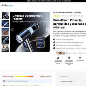 Dustaclean Handheld vacuum - DTC [LATAM] (Social,Banner,Native,Push,SEO,Search,Brand Bidding) - CPA