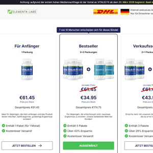 Vitalis FX Gummies - DTC [DE] (Banner,Native,Social,Search,SEO,PPC,Push,Brand Bidding,Shopping) - CPA