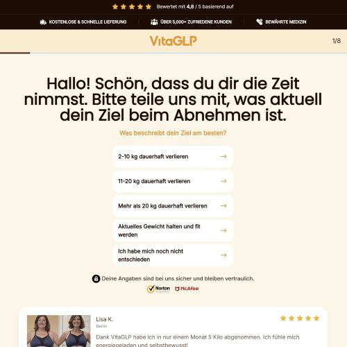 VitaGLP Diet - Quiz Page [DE,AT,FR,BE,CH,DK,SE,FI] (Banner,Native,Social,Search,SEO,Brand Bidding) - CPA