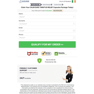 Silen Sense Calm Ears Tinnitus Remedy - DTC [IE] (Banner,Native,Social,Search,SEO,PPC,Push,Brand Bidding,Shopping) - CPA 