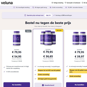 Veluna GLP Booster - DTC [BE] (Social,Banner,Native,Push,SEO,Search,Brand Bidding) - CPA 