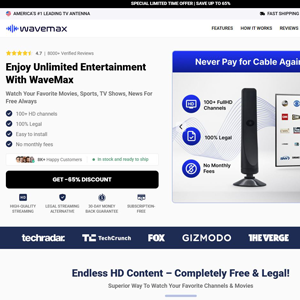 WaveMax Antenna - Product Page [INTL] (Social,Banner,Native,Push,SEO,Search,Brand Bidding) - CPA